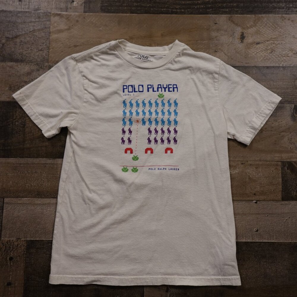 Polo Ralph Lauren “Polo Player Level 1” Graphic T-Shirt Boys’ Size M White